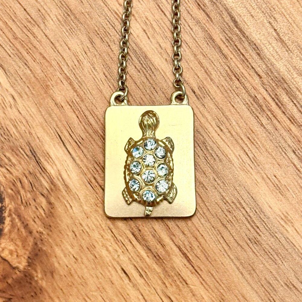J.Crew | Crystal Turtle Pendant | 28” Length